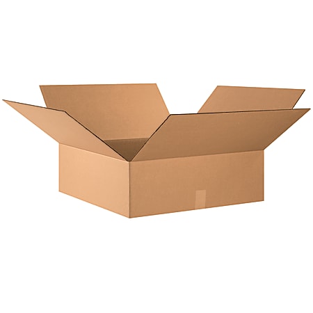 Partners Brand Flat Corrugated Boxes, 24" x 24" x 8", Kraft, Box Of 10