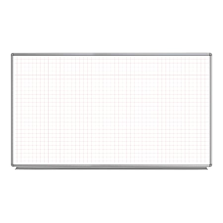 Luxor Ghost Grid Magnetic Dry-Erase Whiteboard, 40" x 72", Aluminum Frame With Silver Finish