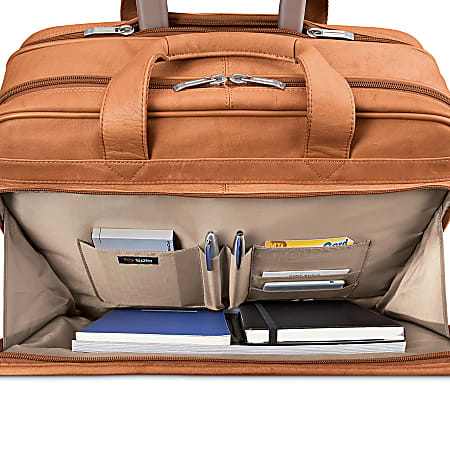 Solo® Walker Leather Rolling Case for 15.6” Laptops, Tan