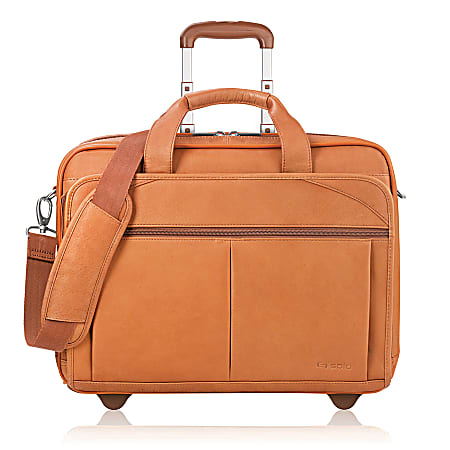 Solo Rolling Laptop Computer Case, Tan