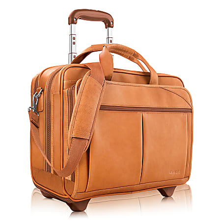 Rolling leather laptop bag best sale