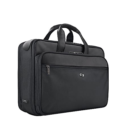 Solo New York Paramount 16" Retractable Shoulder Strap Briefcase, Black