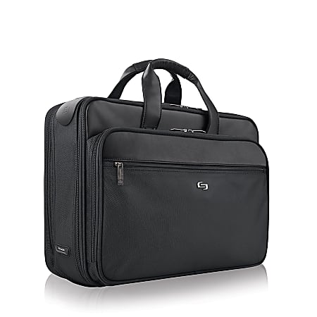 Solo® Paramount 16" Retractable Shoulder Strap Briefcase, Black
