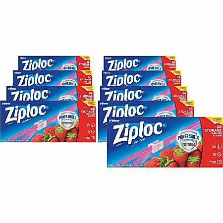 Ziploc Gallon Storage Slider Bags - Large Size - 1 gal Capacity - 10.56