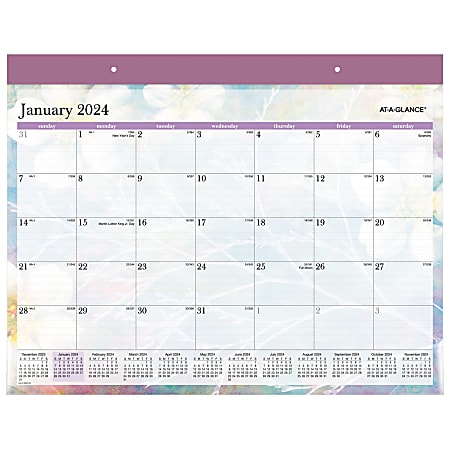 2024 AT-A-GLANCE® Dreams Monthly Desk Pad Calendar, 21-3/4" x 17", January To December 2024, SK83-704
