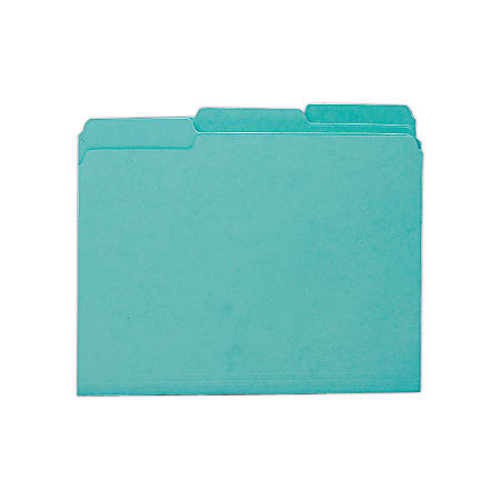 Smead® Interior Folders, Letter Size, Aqua, Box Of 100