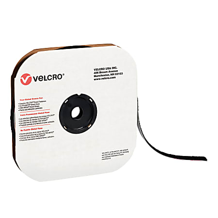 VELCRO® Brand Tape Roll, Loop, 5/8" x 75', Black