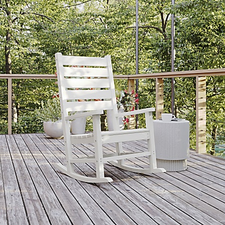 Flash Furniture Manchester All-Weather Rocking Chair, White