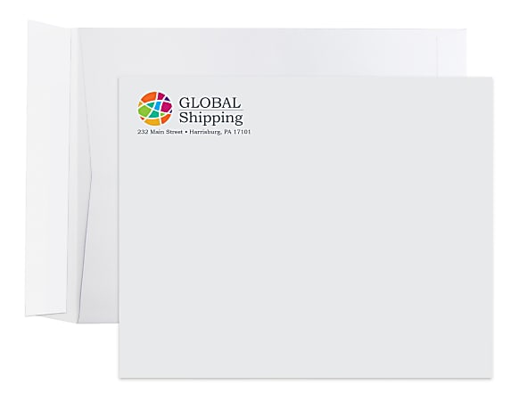 Peel & Seal, White Wove Open End Catalog Mailing Envelopes, Full-Color, Custom  9" x 12", Box Of 250
