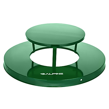 Alpine Industries Rain Bonnet Lid For Outdoor Metal Waste Receptacle, 7-5/8”H x 24-1/4”W x 24-1/4”D, Green