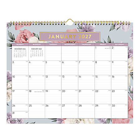 2027 Blue Sky Tula Monthly Wall Calendar, 15x12, 0%, Tula, Jan–Dec, RY27