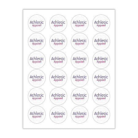 Custom Printed 3-Color Laser Sheet Labels And Stickers, 1-11/16" Round Circle, 24 Labels Per Sheet, Box Of 100 Sheets