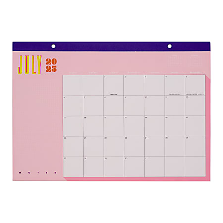 2025-2026 Happy Planner Organized Desk Calendar, 17” x 12”, Riso Pop, July 2025 To June 2026, CD00073001