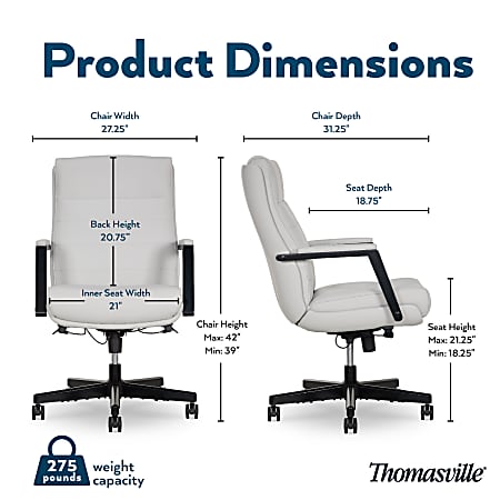 Thomasville Fendley Ergonomic Faux Leather Mid Back Office Chair