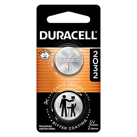 Duracell® 2032 3V Lithium Coin Batteries, Pack of 2