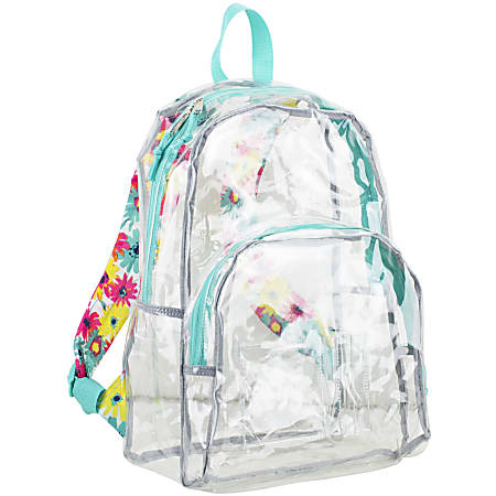 Eastsport Clear PVC Backpack, Floral Print