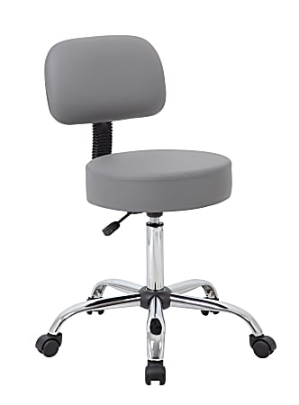 Boss Office Products Caressoft Medical Stool, With Back,