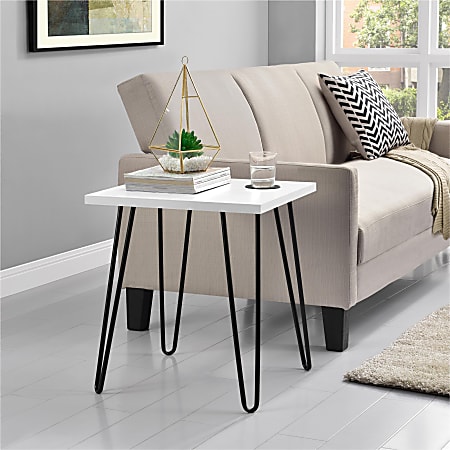Ameriwood Home Owen Retro End Table Square WhiteBlack - Office Depot