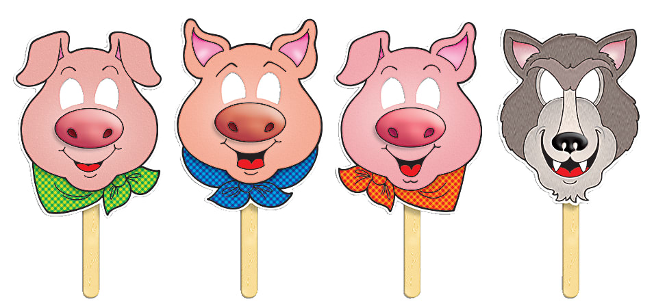 Scholastic Fairy Tale Masks & Play Kit, 3 Little Pigs