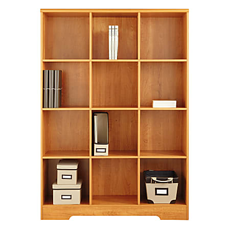 Realspace® Magellan 12-Cube Bookcase, Honey Maple