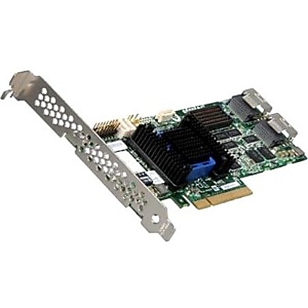 Microsemi Adaptec 6805 8-port SAS RAID Controller - Serial ATA/600 - PCI Express x8 - Plug-in Card - RAID Supported - 0, 1, 1E, 5, 5EE, 6, 10, 50, 60, JBOD RAID Level - 2 Total SAS Port(s) - 2 SAS Port(s) Internal Battery Backup