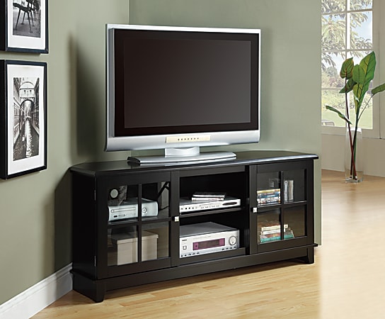 Monarch Specialties TV Stand For Flat-Panel TVs Up To 60", 27"H x 60"W x 18"D, Midnight Black