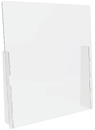 Deflect-O Polycarbonate Countertop Barriers, 36"H x 31-3/4"W x 1/8"D, Clear, Set Of 2 Barriers