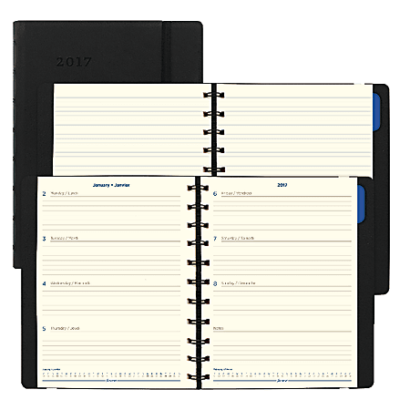 Filofax® Weekly Planner With 20 Removable Note Pages, 10 7/8"H x 8 1/2"W, 30% Recycled, Black, January–December 2017