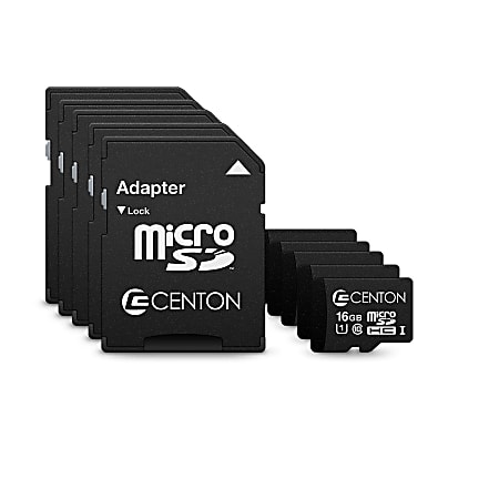 Centon microSD™ Memory Cards, 32GB, Pack Of 5 Memory Cards, S1-MSDHU1-32G-5-B