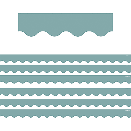 Teacher Created Resources Scalloped Border Trim, Calming Blue, 35' Per Pack, Set Of 6 Packs