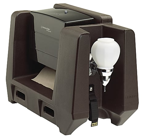 Cambro Soap And Multifold Paper Towel Dispenser For Camtainer, 13-3/8"H x 10-1/8"W x 19-3/8"D, Dark Brown