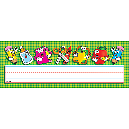 Scholastic Name Plates, School Time, 12" x 4", Pack Of 36