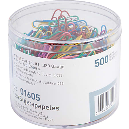 Office Depot Brand Vinyl Paper Clips Pack Of 200 Jumbo Assorted Colors -  Office Depot