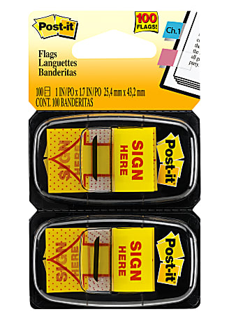 送料無料 Post it Flags 1 in. x 1.7 in. 2 Dispensers 50 FlagsDispenser 事務用品