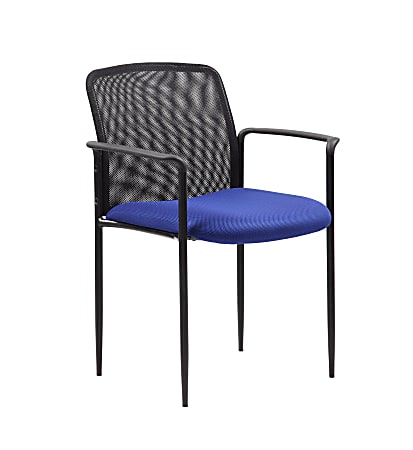 Boss Office Products Stackable Mesh Guest Chair, Blue/Black