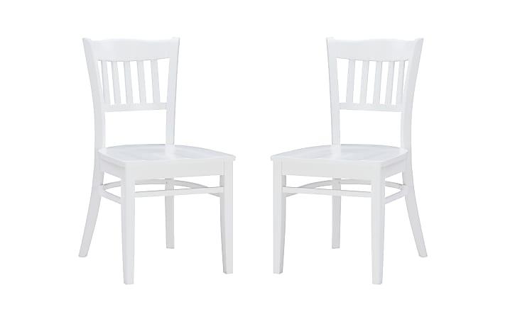 Linon Home Décor Products Marlette Side Chairs, White, Set Of 2 Chairs