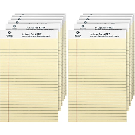 Business Source Writing Pads - 50 Sheets - 0.28" Ruled - 16 lb Basis Weight - Jr.Legal - 8"x5" Sheet Size - 63107