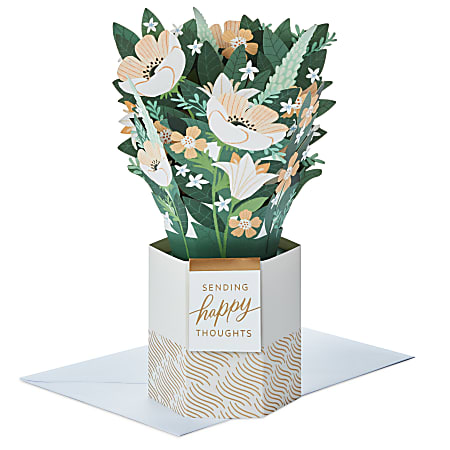 Hallmark Paper Wonder Card, 8-5/16” x 5-3/4”, Peace Lily Bouquet
