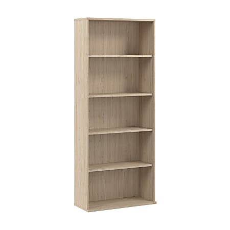 Bush Business Furniture Hustle Tall 5-Shelf Bookcase, Natural Elm, Standard Delivery