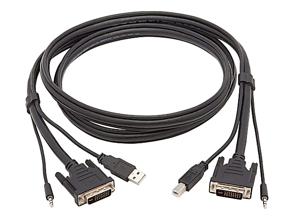 Tripp Lite DVI KVM Cable Kit 3 in 1 DVI, USB 3.5mm Audio 3xM/3xM Black 6ft - Supports up to 2560 x 1600 - Gold Plated Contact - Black