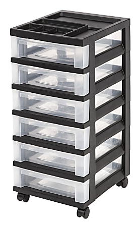 Office Depot® Brand Plastic 6-Drawer Storage Cart, 26