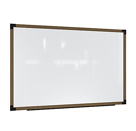 Ghent Prest Magnetic Dry-Erase Whiteboard, Porcelain, 38-1/4” x 74-1/4”, White, Driftwood Frame