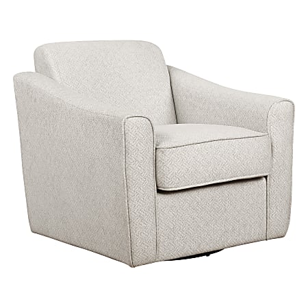 Office Star Cassie Fabric Swivel Accent Armchair, 29-1/2”H x 29-1/2”W x 32-3/4”D, Cement