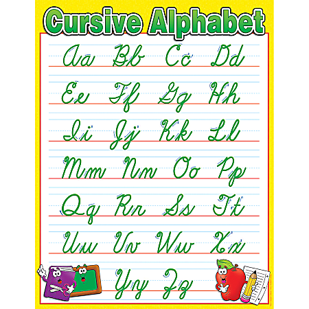 Scholastic Practice Chart, Cursive Alphabet, 17" x 22"