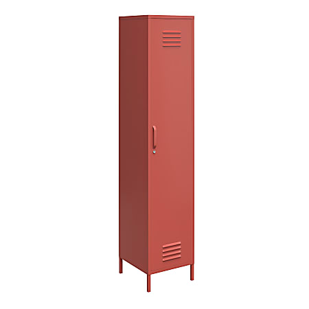 Ameriwood™ Home Mission District 4-Shelf Single Metal Locker Storage Cabinet, 72-13/16"H x 15"W x 15-3/4"D, Terracotta