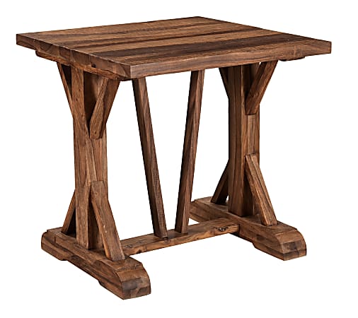 Coast to Coast Carson Accent/End Table, 26"H x 26"W x 26"D, Brownstone Chatter