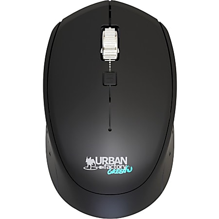 Urban Factory CYCLEE Wireless Computer Mouse, Compact, 30% Recycled, Black, GWM24UF