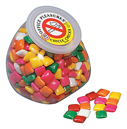 Office Pleasures Gum, Assorted Flavors, 1 Lb Tub
