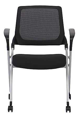 WorkPro AnyPlace MeshFabric Folding Nesting Chairs Black Pack Of 2
