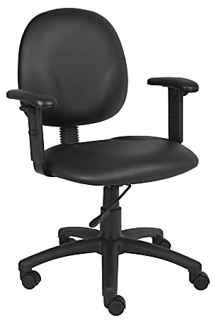 Boss Office Products Task Chair With Antimicrobial Protection, Adjustable Arms, Black